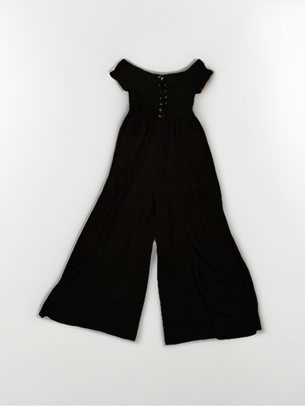 NWT L*SPACE BLACK OFF SHOULDER  PAOLO LINED JUMPER ROMPER COVER UP Size M Boho